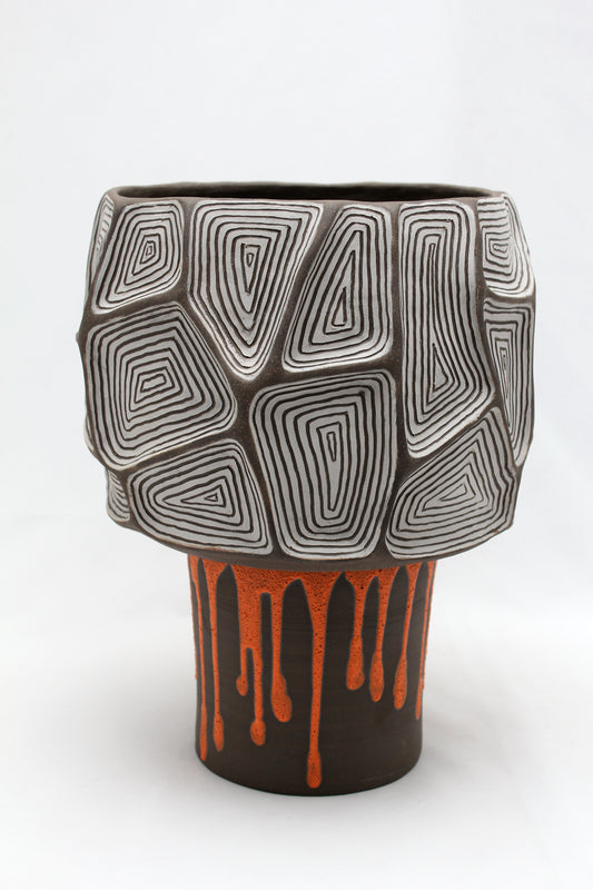 Brown/Orange Planter - Joan Lurie